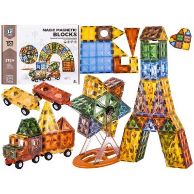 Lean Toys Zestaw Dladzieci Klocki Magnetyczne 153 Elementy Lean Toys Zestaw Dladzieci Klocki Magnetyczne 153 Elementy