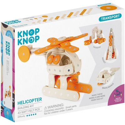 KNOP KNOP Zestaw do budowania z filcu, Helicopter, 43 klocki 305 KNOP KNOP Zestaw do budowania z filcu, Helicopter, 43 klocki 305