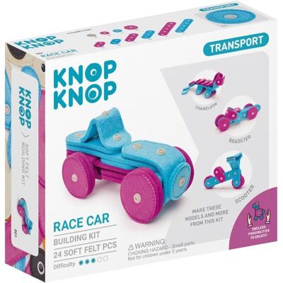 KNOP KNOP Zestaw do budowania z filcu, Race Car, 24 klocki KNOP KNOP Zestaw do budowania z filcu, Race Car, 24 klocki