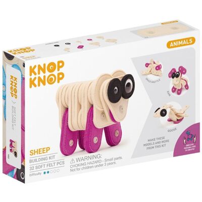KNOP KNOP Zestaw do budowania z filcu, Sheep, 32 klocki KNOP KNOP Zestaw do budowania z filcu, Sheep, 32 klocki