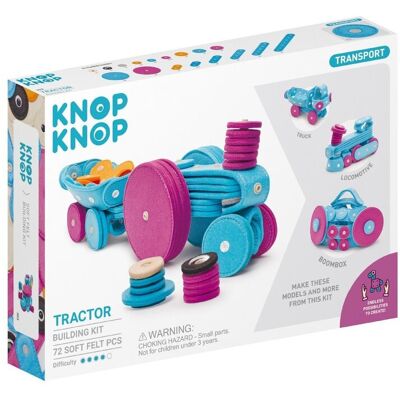 KNOP KNOP Zestaw do budowania z filcu, Tractor, 72 klocki KNOP KNOP Zestaw do budowania z filcu, Tractor, 72 klocki