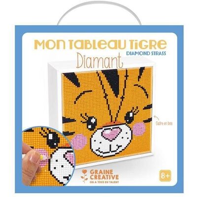 Zestaw do malowania diamentami Graine Creative - Tygrys 18x18cm - Sztuka dla dzieci Zestaw do malowania diamentami Graine Creative - Tygrys 18x18cm - Sztuka dla dzieci