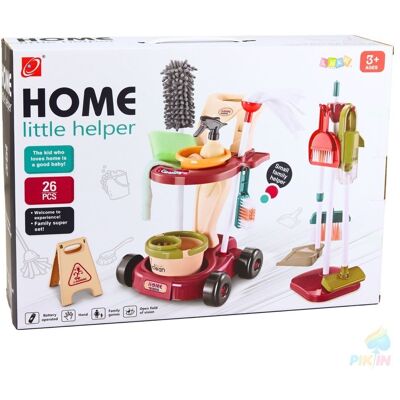 Lean Toys Zestaw Do Sprzątania Dla Dzieci Wózek Mop Wiadro Odkurzacz 26 el. Lean Toys Zestaw Do Sprzątania Dla Dzieci Wózek Mop Wiadro Odkurzacz 26 el.