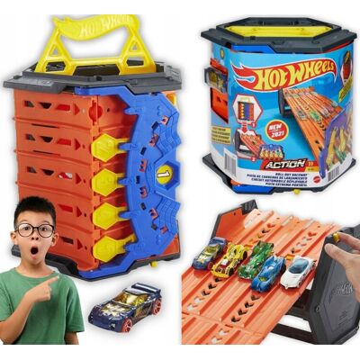 Zestaw Do Zabawy Transporter Hot Wheels Rozwijany Tor Wyścigowy + Samochód Zestaw Do Zabawy Transporter Hot Wheels Rozwijany Tor Wyścigowy + Samochód