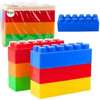 Lean Toys Zestaw Duże Klocki Konstrukcyjne W Torbie Kolorowe 28,5x9x9 cm 6el. Lean Toys Zestaw Duże Klocki Konstrukcyjne W Torbie Kolorowe 28,5x9x9 cm 6el.