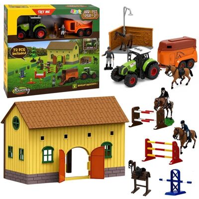 Lean Toys Zestaw Farma Stadnina Traktor Tor Przeszkód Skocznie Konie Figurki 72 El. Lean Toys Zestaw Farma Stadnina Traktor Tor Przeszkód Skocznie Konie Figurki 72 El.