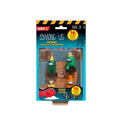 Funko Zestaw figurek Among Us: 4 figurki ze stemplem członków załogi Funko Zestaw figurek Among Us: 4 figurki ze stemplem członków załogi