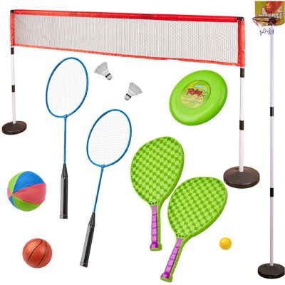 Artemis Zestaw Gier Sportowych 5w1 Badminton Koszykówka Siatkówka Tenis Frisbee Artemis Zestaw Gier Sportowych 5w1 Badminton Koszykówka Siatkówka Tenis Frisbee