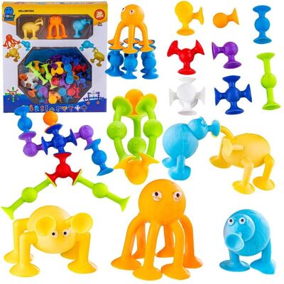 Lean Toys Zestaw Klocki Konstrukcyjne, Kolorowe Buźki 39 Sztuk Lean Toys Zestaw Klocki Konstrukcyjne, Kolorowe Buźki 39 Sztuk