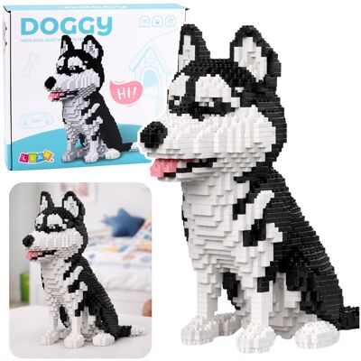 Lean Toys Zestaw Klocki Konstrukcyjne Pies Piesek Husky - Figurka 3D z Klocków Lean Toys Zestaw Klocki Konstrukcyjne Pies Piesek Husky - Figurka 3D z Klocków