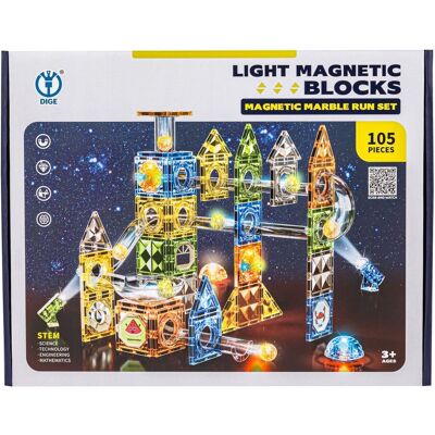 Lean Toys Zestaw Klocki Magnetyczne Konstrukcyjne Świecące Elementy Lean Toys Zestaw Klocki Magnetyczne Konstrukcyjne Świecące Elementy