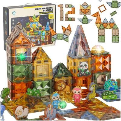 Lean Toys ZESTAW KLOCKI MAGNETYCZNE ŚWIECĄCE DLA DZIECI Lean Toys ZESTAW KLOCKI MAGNETYCZNE ŚWIECĄCE DLA DZIECI