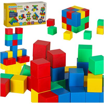 Lean Toys Zestaw Klocki Magnetyczne Sześcienne Dla Dzieci Lean Toys Zestaw Klocki Magnetyczne Sześcienne Dla Dzieci