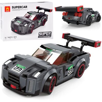Lean Toys ZESTAW KLOCKI TECHNICZNE SPORTOWE AUTO SZARE Lean Toys ZESTAW KLOCKI TECHNICZNE SPORTOWE AUTO SZARE