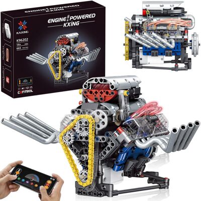 Lean Toys ZESTAW KLOCKI TECHNICZNE ZBUDUJ SILNIK ŚWIATŁO I RUCH Lean Toys ZESTAW KLOCKI TECHNICZNE ZBUDUJ SILNIK ŚWIATŁO I RUCH