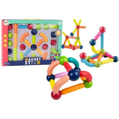 Lean Toys Zestaw Klocków Magnetycznych Konstrukcyjne 46El Kolorowe Lean Toys Zestaw Klocków Magnetycznych Konstrukcyjne 46El Kolorowe
