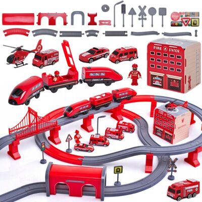 Lean Toys ZESTAW KOLEJKA ELEKTRYCZNA TOR SAMOCHODOWY Lean Toys ZESTAW KOLEJKA ELEKTRYCZNA TOR SAMOCHODOWY