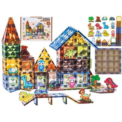 Lean Toys ZESTAW KONSTRUKCYJNE KLOCKI MAGNETYCZNE PARK DINOZAURÓW Lean Toys ZESTAW KONSTRUKCYJNE KLOCKI MAGNETYCZNE PARK DINOZAURÓW