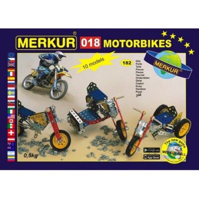 Zestaw konstrukcyjny Merkur - 10 modeli motocykli - 172 elementy - 26x18x5cm Zestaw konstrukcyjny Merkur - 10 modeli motocykli - 172 elementy - 26x18x5cm