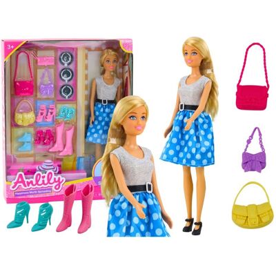 Lean Toys Zestaw Lalka Anlily Ubrania Akcesoria Dodatki + Biżuteria i Torebki Lean Toys Zestaw Lalka Anlily Ubrania Akcesoria Dodatki + Biżuteria i Torebki