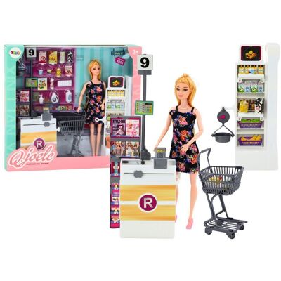 Lean Toys Zestaw Lalka W Supermarkecie Regały Koszyk Sklepowy Produkty Spożywcze Lean Toys Zestaw Lalka W Supermarkecie Regały Koszyk Sklepowy Produkty Spożywcze