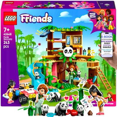 Zestaw LEGO® Friends Rezerwat Pand z Domkiem na Drzewie (42648) – Autumn, Liann i 3 Pandy + Bambusowe Przekąski i Akcesoria – 243 Elementy + EBOOK-2 Zestaw LEGO® Friends Rezerwat Pand z Domkiem na Drzewie (42648) – Autumn, Liann i 3 Pandy + Bambusowe Przekąski i Akcesoria – 243 Elementy + EBOOK-2