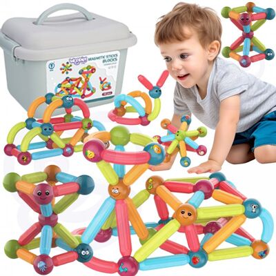 Lean Toys ZESTAW MAGNETYCZNE KLOCKI KONSTRUKCYJNE EDUKACYJNE Lean Toys ZESTAW MAGNETYCZNE KLOCKI KONSTRUKCYJNE EDUKACYJNE