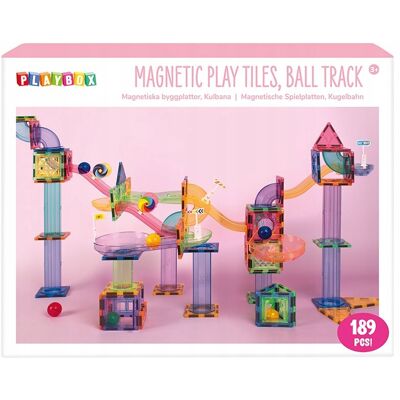 Playbox Zestaw Magnetyczne Płytki TOR NA KULKI 189 elementów Playbox Zestaw Magnetyczne Płytki TOR NA KULKI 189 elementów