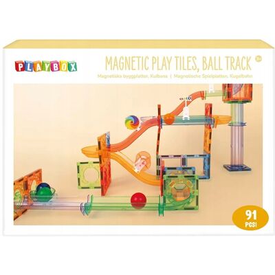 Playbox Zestaw Magnetyczne Płytki TOR NA KULKI 91 elementów Playbox Zestaw Magnetyczne Płytki TOR NA KULKI 91 elementów