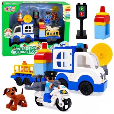 Lean Toys Zestaw Miejski Policyjny Samochód Z Napędem Klocki Figurki Akcesoria Lean Toys Zestaw Miejski Policyjny Samochód Z Napędem Klocki Figurki Akcesoria