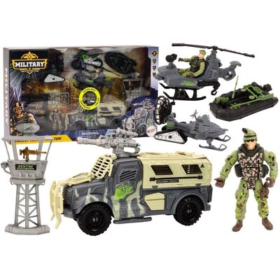 Lean Toys Zestaw Militarny Wojskowy Wóz Bojowy Helikopter Żołnierze Akcesoria Dźwięki Lean Toys Zestaw Militarny Wojskowy Wóz Bojowy Helikopter Żołnierze Akcesoria Dźwięki