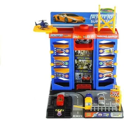Import LEANToys Zestaw Parking Poziomowy Winda 3 Autka Helikopter Import LEANToys Zestaw Parking Poziomowy Winda 3 Autka Helikopter
