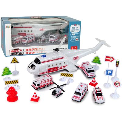 Lean Toys Zestaw Pojazdów Szpital Pogotowie Ambulans Helikopter Ratunkowy Lean Toys Zestaw Pojazdów Szpital Pogotowie Ambulans Helikopter Ratunkowy