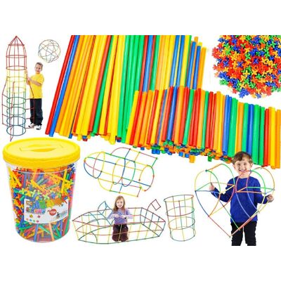 Lean Toys ZESTAW SŁOMKI KONSTRUKCYJNE, KLOCKI, WIADERKO Lean Toys ZESTAW SŁOMKI KONSTRUKCYJNE, KLOCKI, WIADERKO