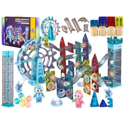 Lean Toys ZESTAW ŚWIECĄCE KLOCKI MAGNETYCZNE, TOR KULKOWY Lean Toys ZESTAW ŚWIECĄCE KLOCKI MAGNETYCZNE, TOR KULKOWY
