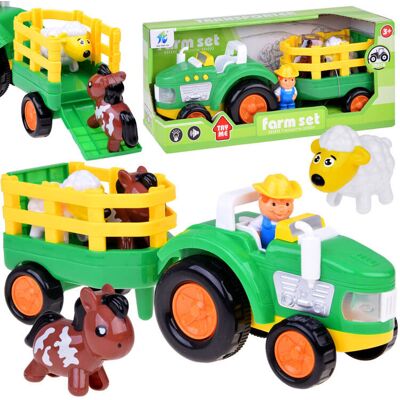 Lean Toys ZESTAW TRAKTOR Z PRZYCZEPĄ I ZWIERZĄTKA DŹWIĘKI Lean Toys ZESTAW TRAKTOR Z PRZYCZEPĄ I ZWIERZĄTKA DŹWIĘKI
