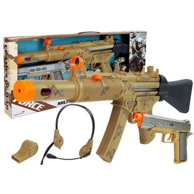 Import LEANToys Zestaw Wojskowy Broń Dwa Pistolety Słuchawki Gwizdek Import LEANToys Zestaw Wojskowy Broń Dwa Pistolety Słuchawki Gwizdek