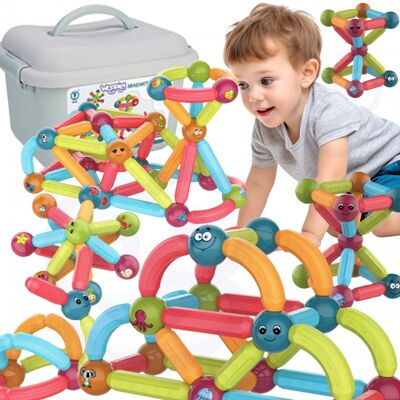 Lean Toys ZESTAW ZABAWKOWY KLOCKI MAGNETYCZNE Lean Toys ZESTAW ZABAWKOWY KLOCKI MAGNETYCZNE