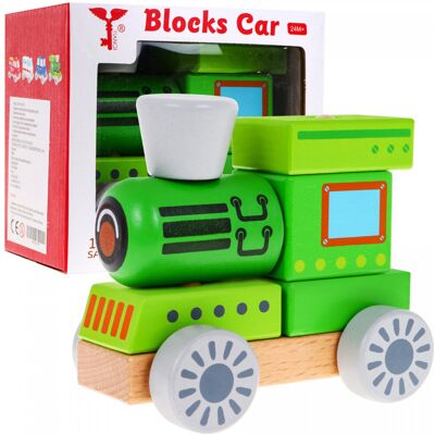Lean Toys ZIELONY DREWNIANY POCIĄG DLA NAJMŁODSZYCH Lean Toys ZIELONY DREWNIANY POCIĄG DLA NAJMŁODSZYCH