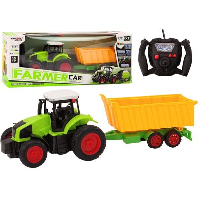 Lean Toys Zielony z Przyczepą Traktor Zabawka Sterowana Lean Toys Zielony z Przyczepą Traktor Zabawka Sterowana