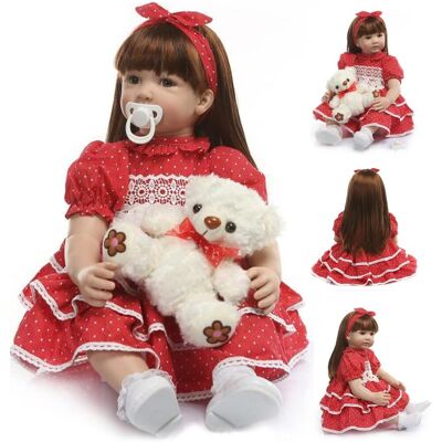 ZIYIUI Reborn Baby silikonowa lalka winylowa, 60 cm, realistyczna lalka dla niemowląt, dla dziewczynek, noworodków, niemowląt, lalek dla dziewczynek ZIYIUI Reborn Baby silikonowa lalka winylowa, 60 cm, realistyczna lalka dla niemowląt, dla dziewczynek, noworodków, niemowląt, lalek dla dziewczynek