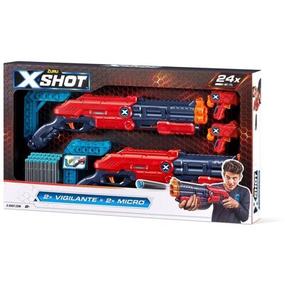 Zuru, X-Shot Wyrzutnie Excel Double Vigilante Blaster & Double Micro Blaster Combo Pack + 24 Strzałek Zuru, X-Shot Wyrzutnie Excel Double Vigilante Blaster & Double Micro Blaster Combo Pack + 24 Strzałek