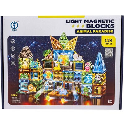 Lean Toys Zwierzęta Konstrukcyjne Klocki Magnetyczne Świecące Lean Toys Zwierzęta Konstrukcyjne Klocki Magnetyczne Świecące