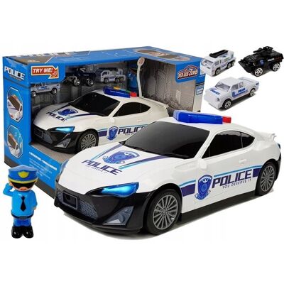 Lean Toys Auto Policyjne Schowek Garaż 2w1 Policjant Małe Autka Dźwięk Światła Lean Toys Auto Policyjne Schowek Garaż 2w1 Policjant Małe Autka Dźwięk Światła