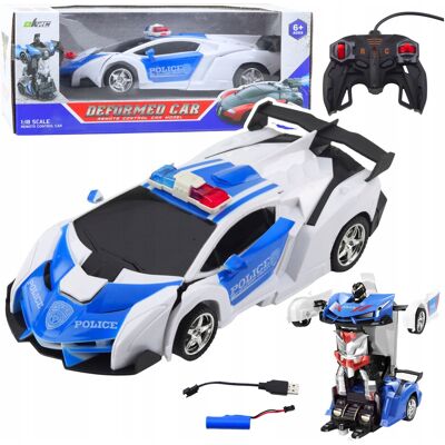 Lean Toys Auto Robot 2w1 Policja Radiowóz Policyjny Zdalnie Sterowany Rc 1:18 Lean Toys Auto Robot 2w1 Policja Radiowóz Policyjny Zdalnie Sterowany Rc 1:18