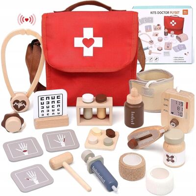 klocki.edu.pl Drewniany Zestaw Lekarza Dla Dzieci Kabi W Torbie 3+ Drewno Naturalne klocki.edu.pl Drewniany Zestaw Lekarza Dla Dzieci Kabi W Torbie 3+ Drewno Naturalne