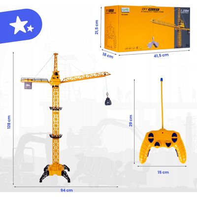 MalPlay Dźwig Budowlany Żuraw Gigant Zdalnie Sterowany Rc Zabawka 128 Cm Zabawka MalPlay Dźwig Budowlany Żuraw Gigant Zdalnie Sterowany Rc Zabawka 128 Cm Zabawka