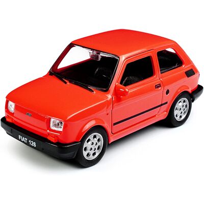 Fiat 126 Model Metalowy Welly 1:21 Maluch Czerwony Fiat 126 Model Metalowy Welly 1:21 Maluch Czerwony