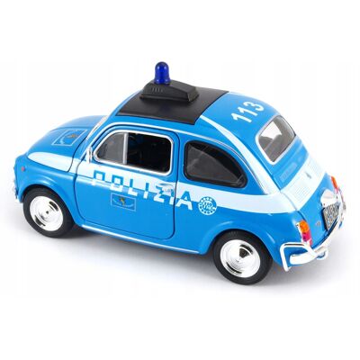 Fiat Nuova 500 Policja Model Metal Welly 1:24 Fiat Nuova 500 Policja Model Metal Welly 1:24