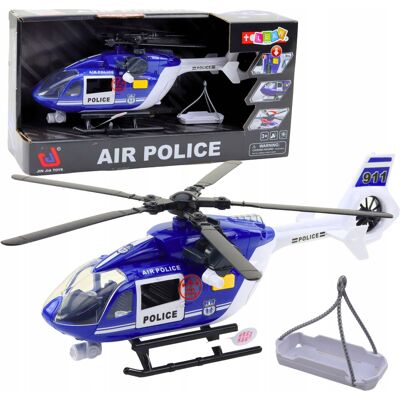 Lean Toys Helikopter Policyjny, Ruchome Śmigła, Światła, Dźwięki, Hak Z Noszami Lean Toys Helikopter Policyjny, Ruchome Śmigła, Światła, Dźwięki, Hak Z Noszami